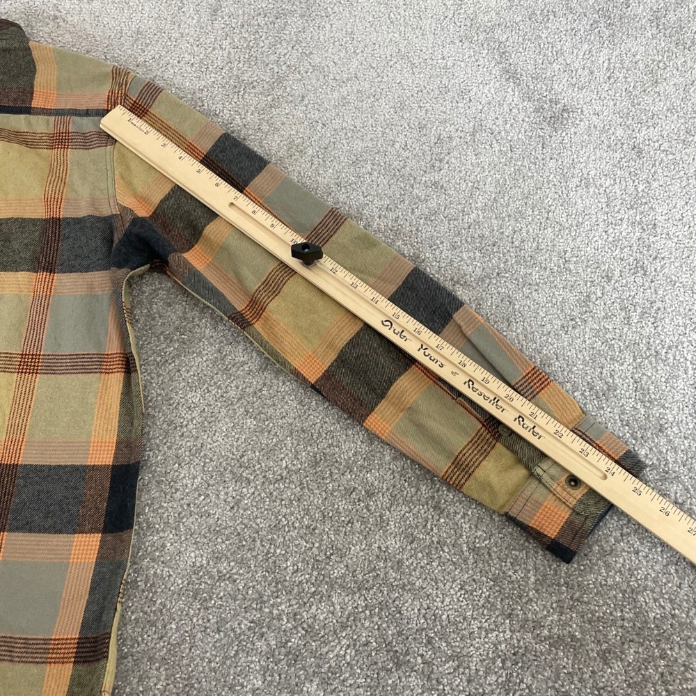 Prana Flannel Shirt Womens Large Golden Canyon Organic Cotton Plaid Fall - Picture 11 of 13